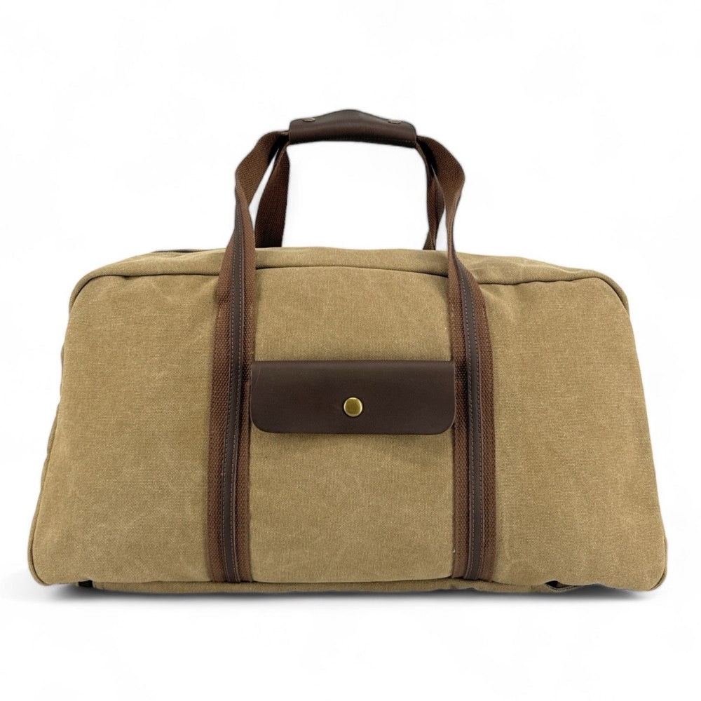 Sac week-end en toile et cuir PALAWAN Kaki clair