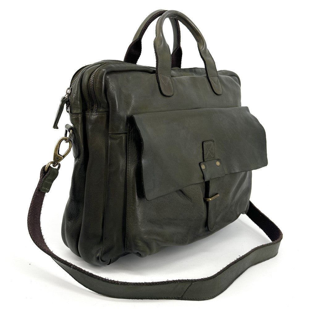 Sacoche en cuir vintage SOLO Kaki