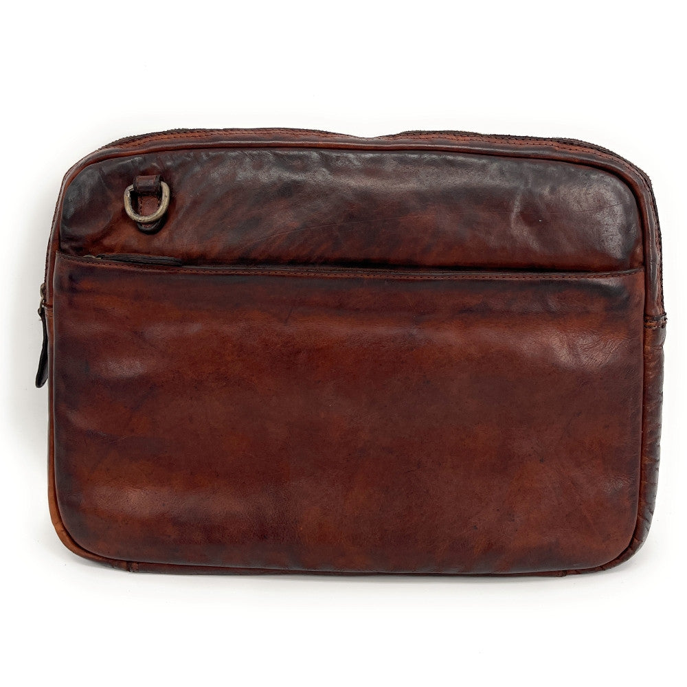 Sacoche ordinateur en cuir vintage OXFORD Chocolat