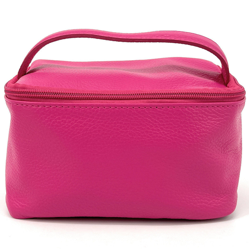 Trousse en cuir grainé VANITY Rose fuchsia