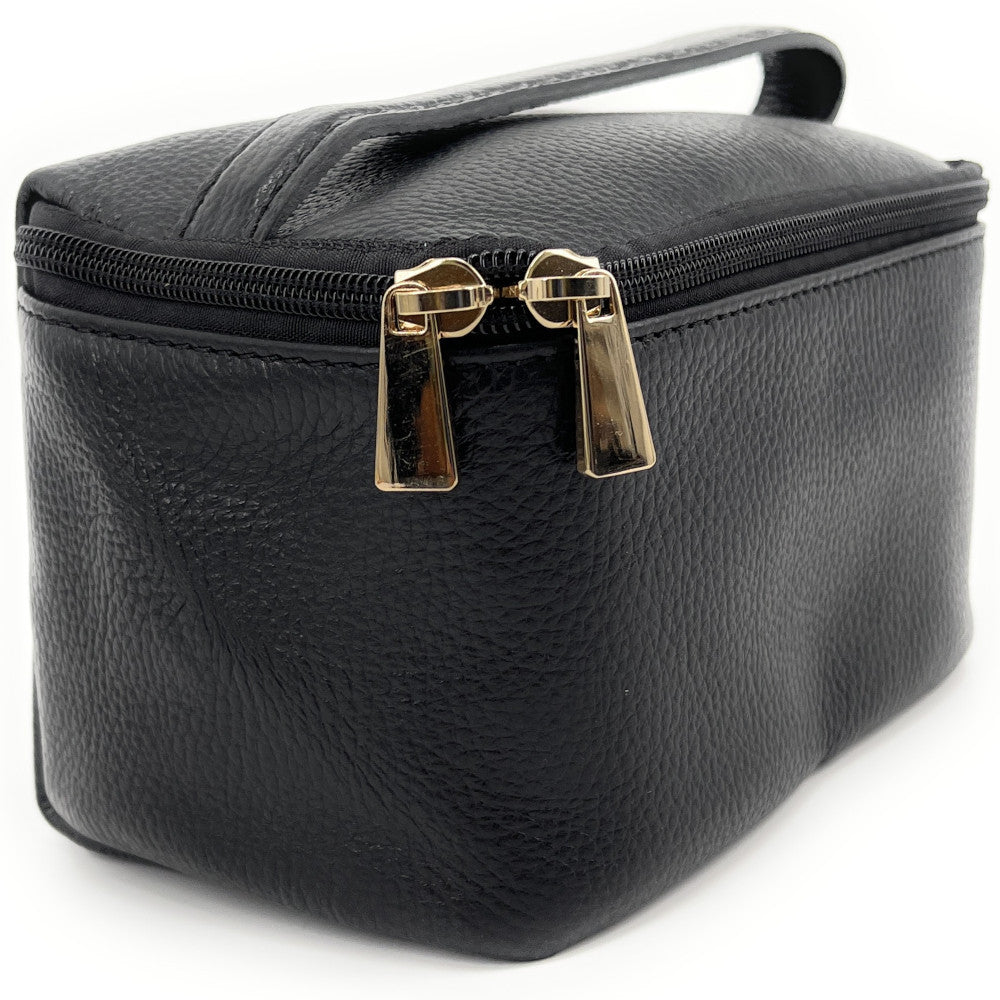 Trousse en cuir grainé VANITY Noir