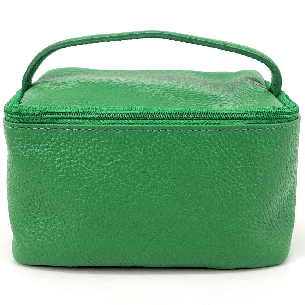 Trousse en cuir grainé VANITY Vert anglais