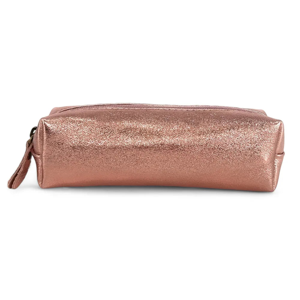 Trousse en cuir irisé TICTOC GLOW Rose gold