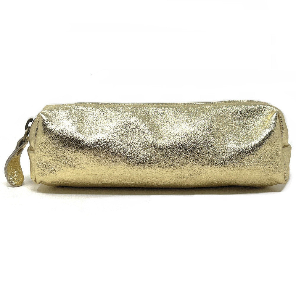 Trousse en cuir irisé TICTOC GLOW Or pâle