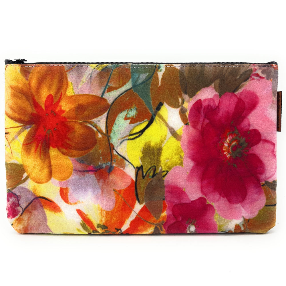 Trousse en feutrine écologique imprimée GARDEN Gris clair