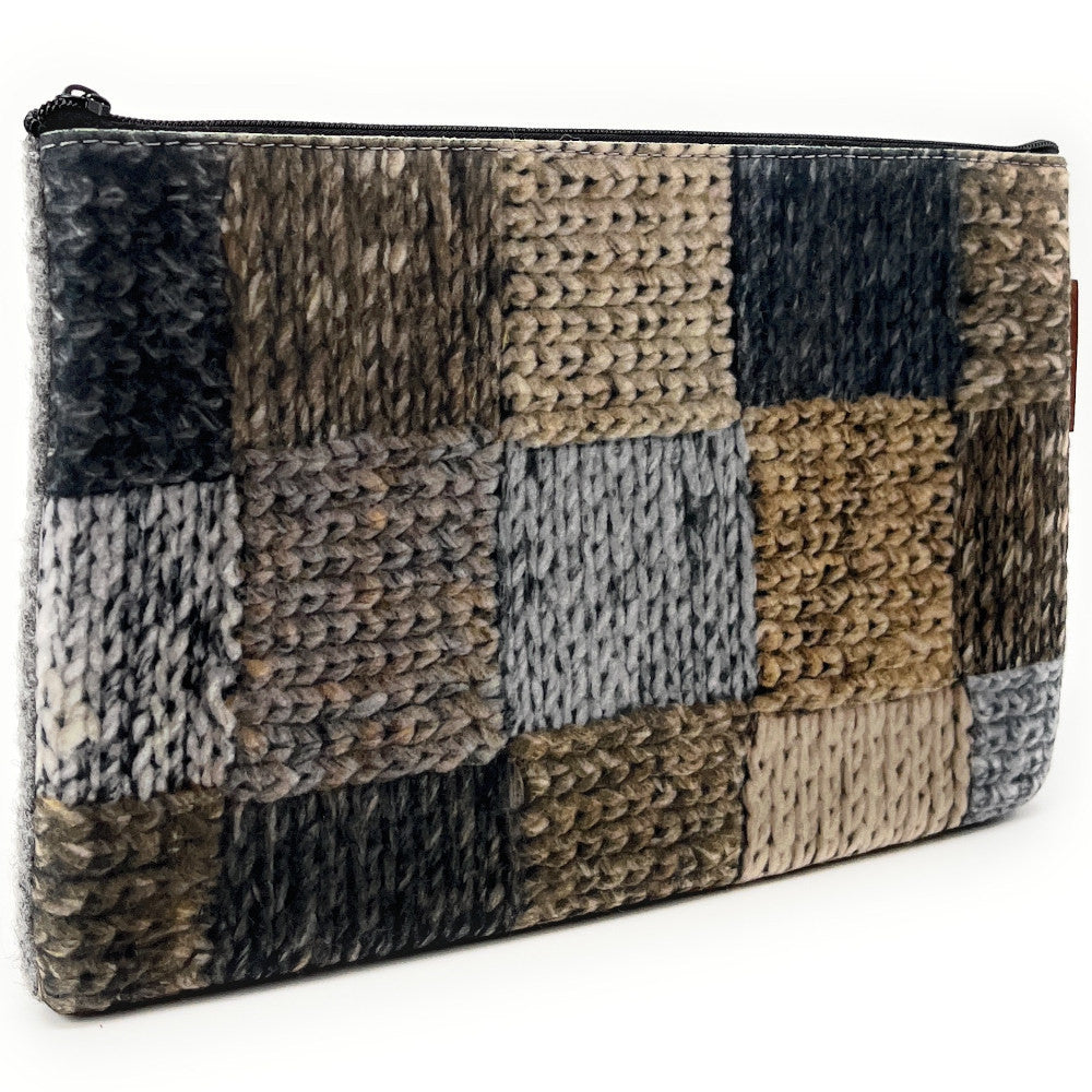 Trousse en feutrine écologique imprimée CLEMENTINA Gris clair