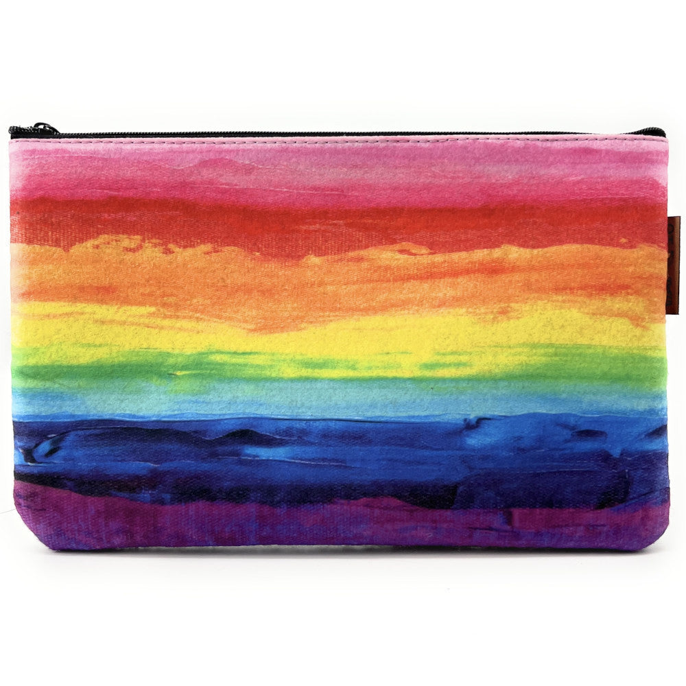 Trousse en feutrine écologique imprimée COLORFULL Gris clair