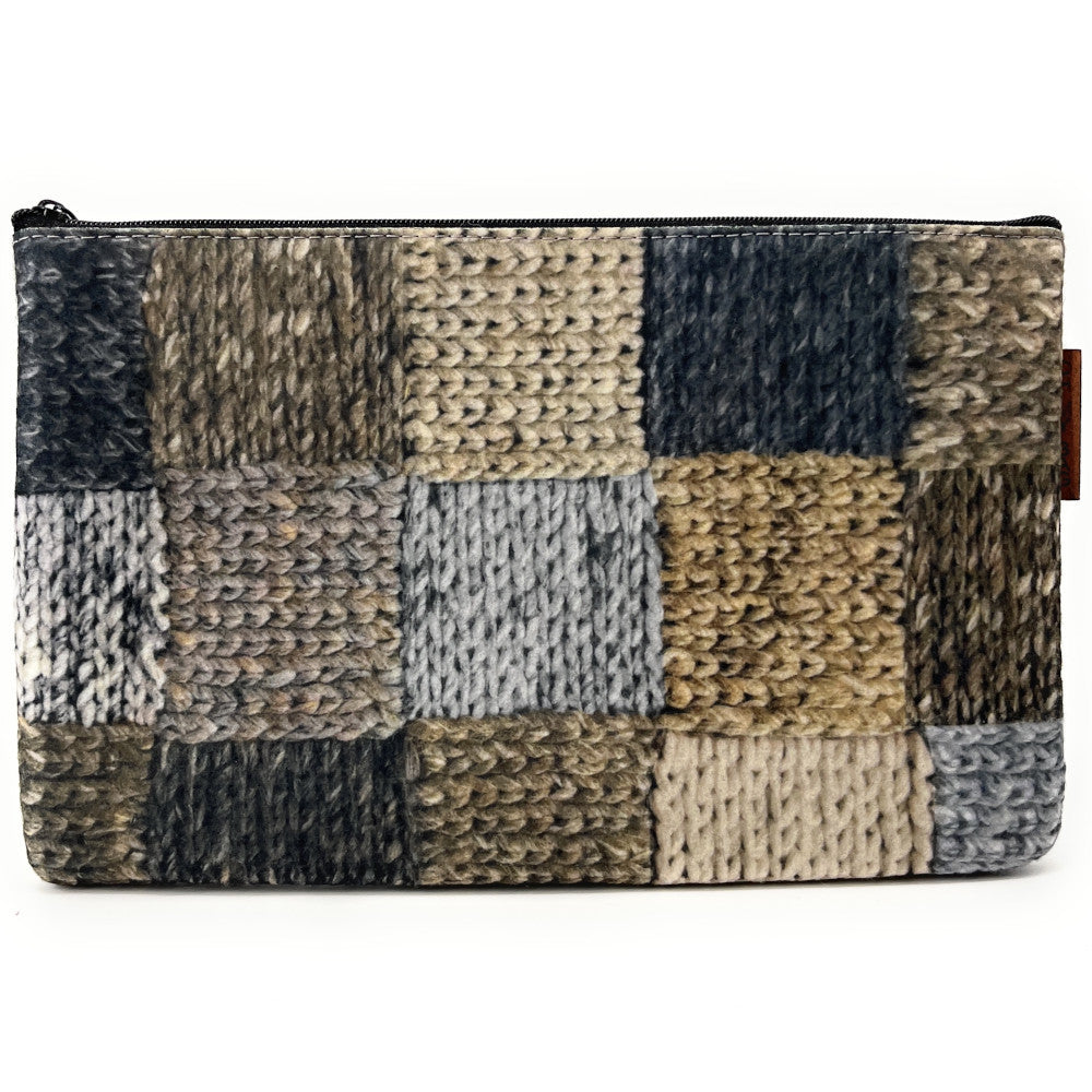 Trousse en feutrine écologique imprimée CLEMENTINA Gris clair