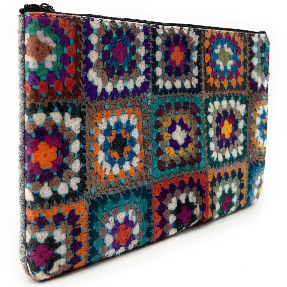 Trousse en feutrine écologique imprimée FRANIA Gris clair