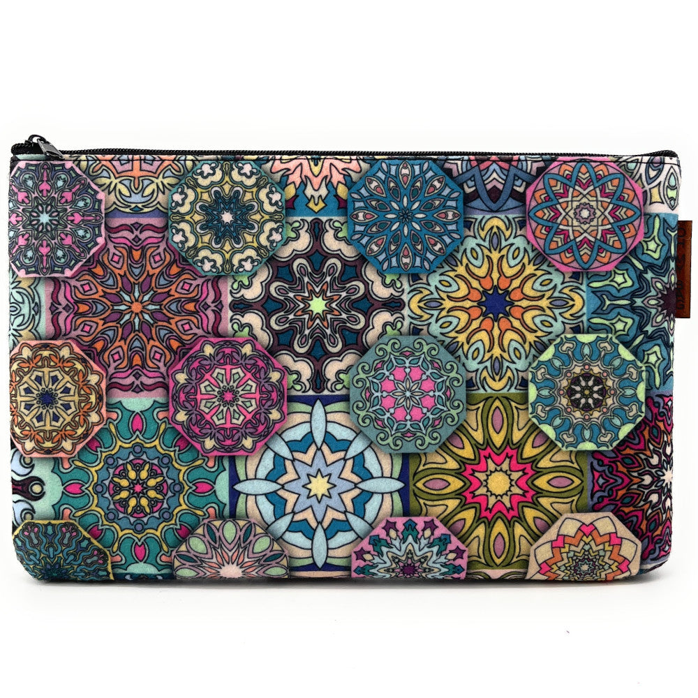 Trousse en feutrine écologique imprimée VALENCIA Gris foncé