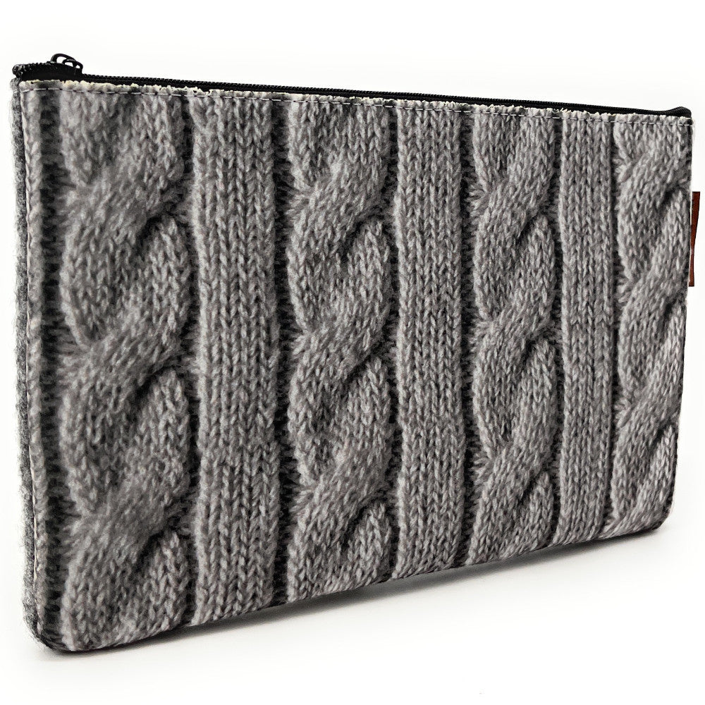 Trousse en feutrine écologique imprimée WARKOCZ Gris clair