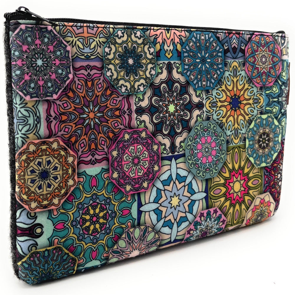 Trousse en feutrine écologique imprimée VALENCIA Gris foncé