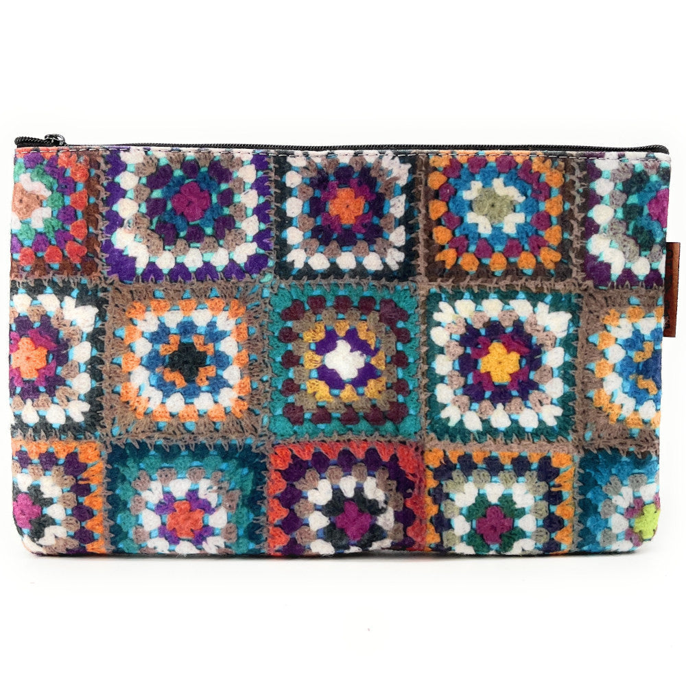 Trousse en feutrine écologique imprimée FRANIA Gris clair