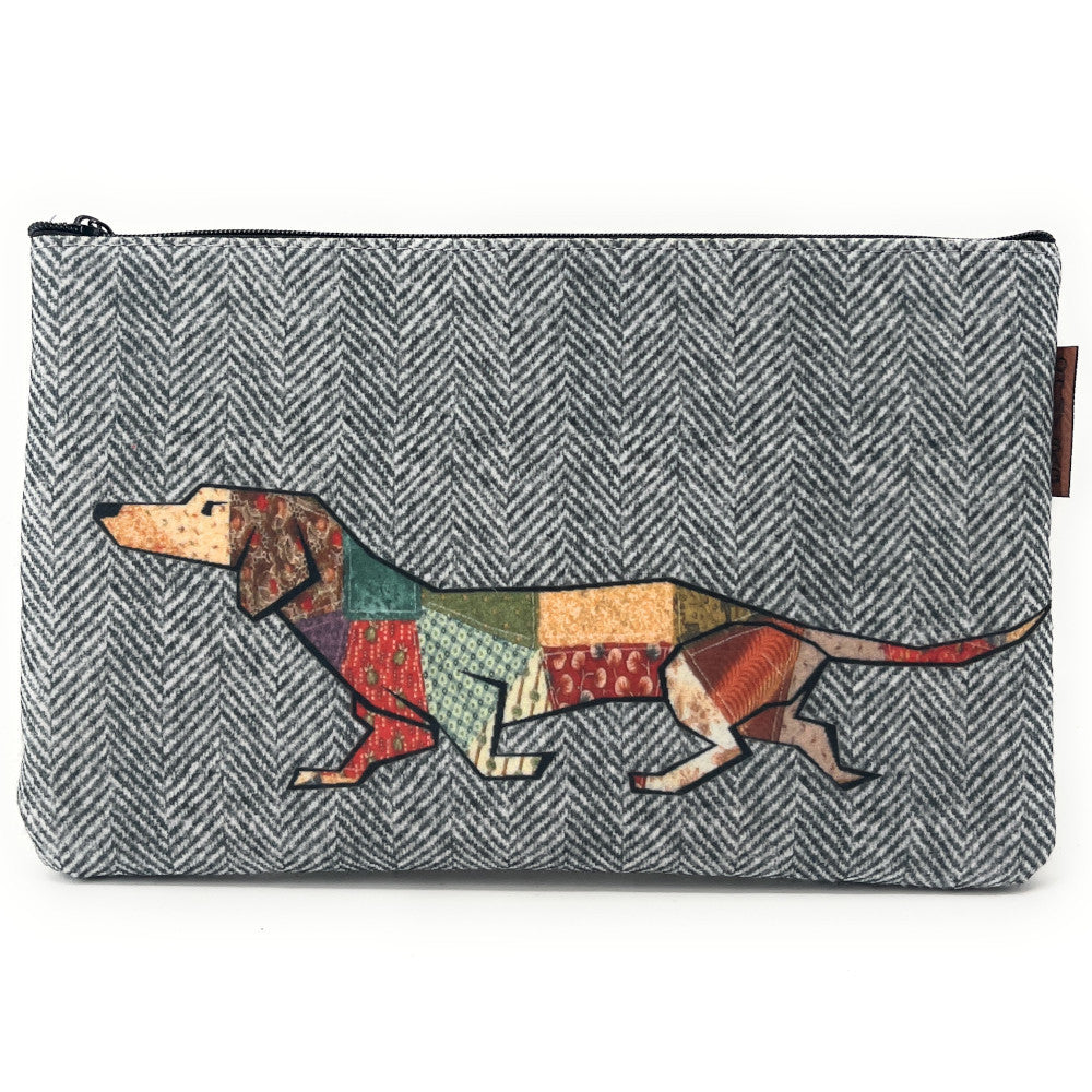 Trousse en feutrine écologique imprimée JOKER Gris clair