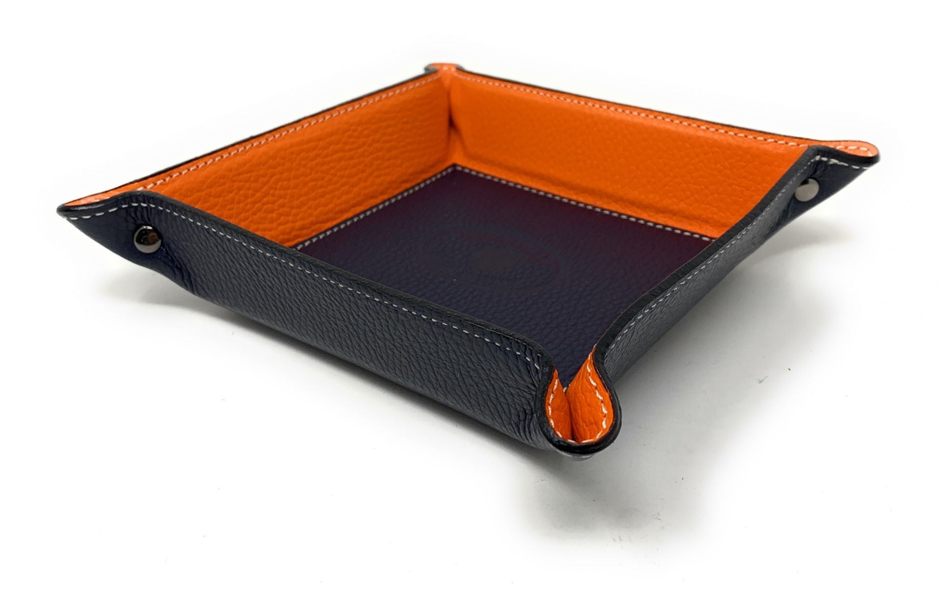 Vide poche en cuir SQUARE Bleu marine