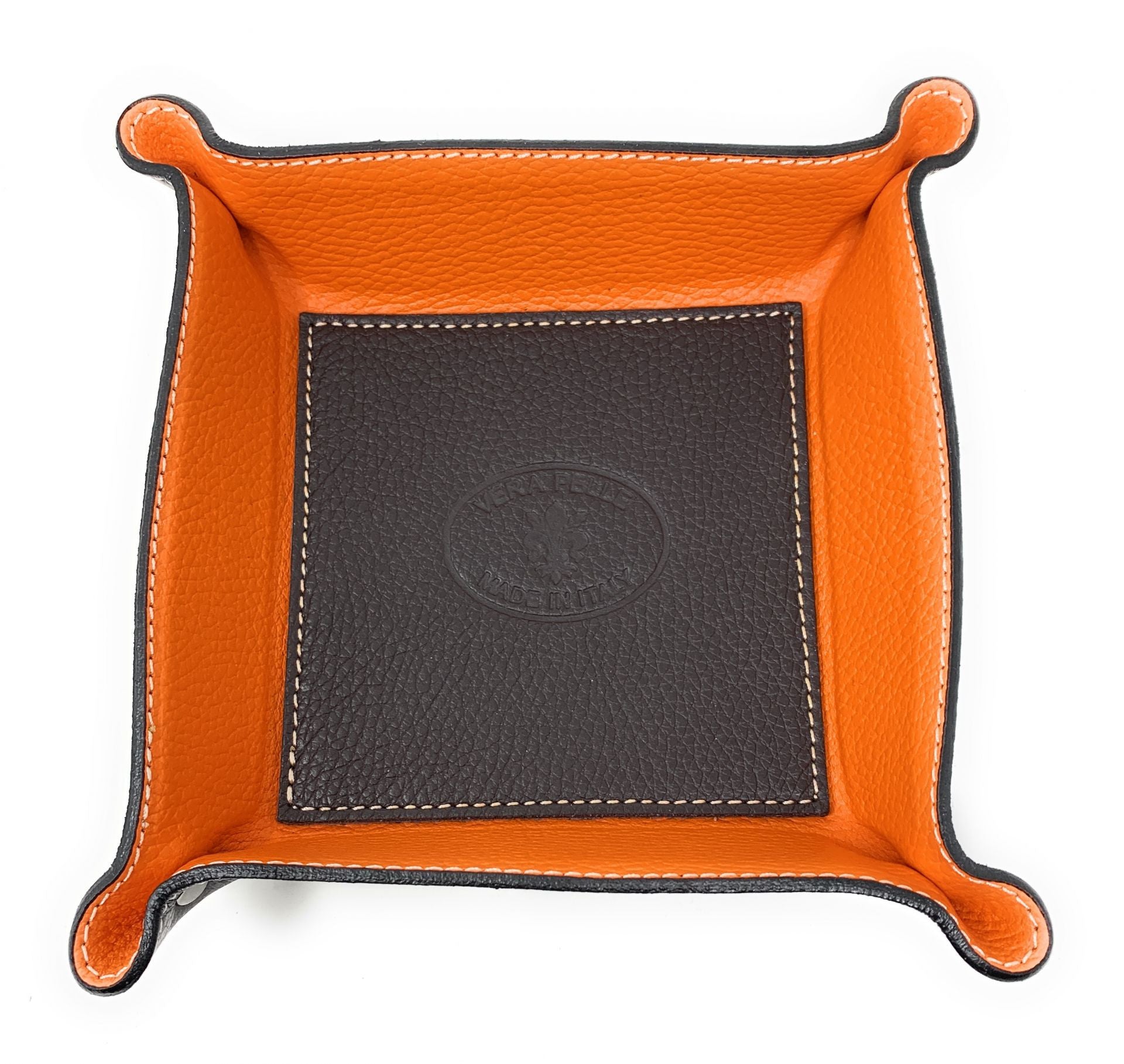 Vide poche en cuir SQUARE Orange