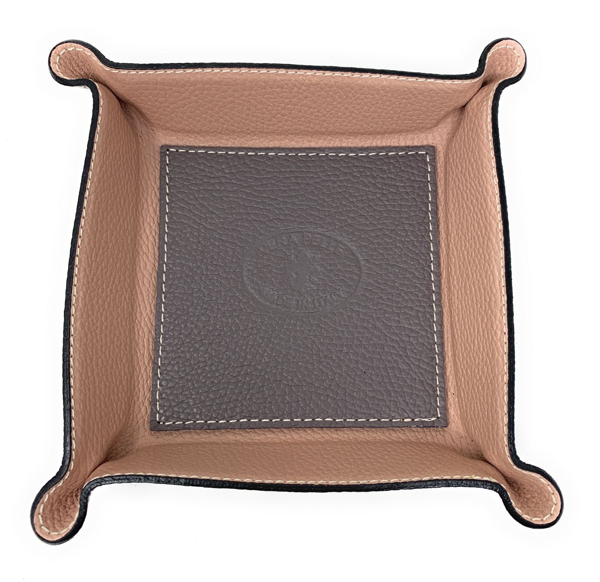 Vide poche en cuir SQUARE Taupe