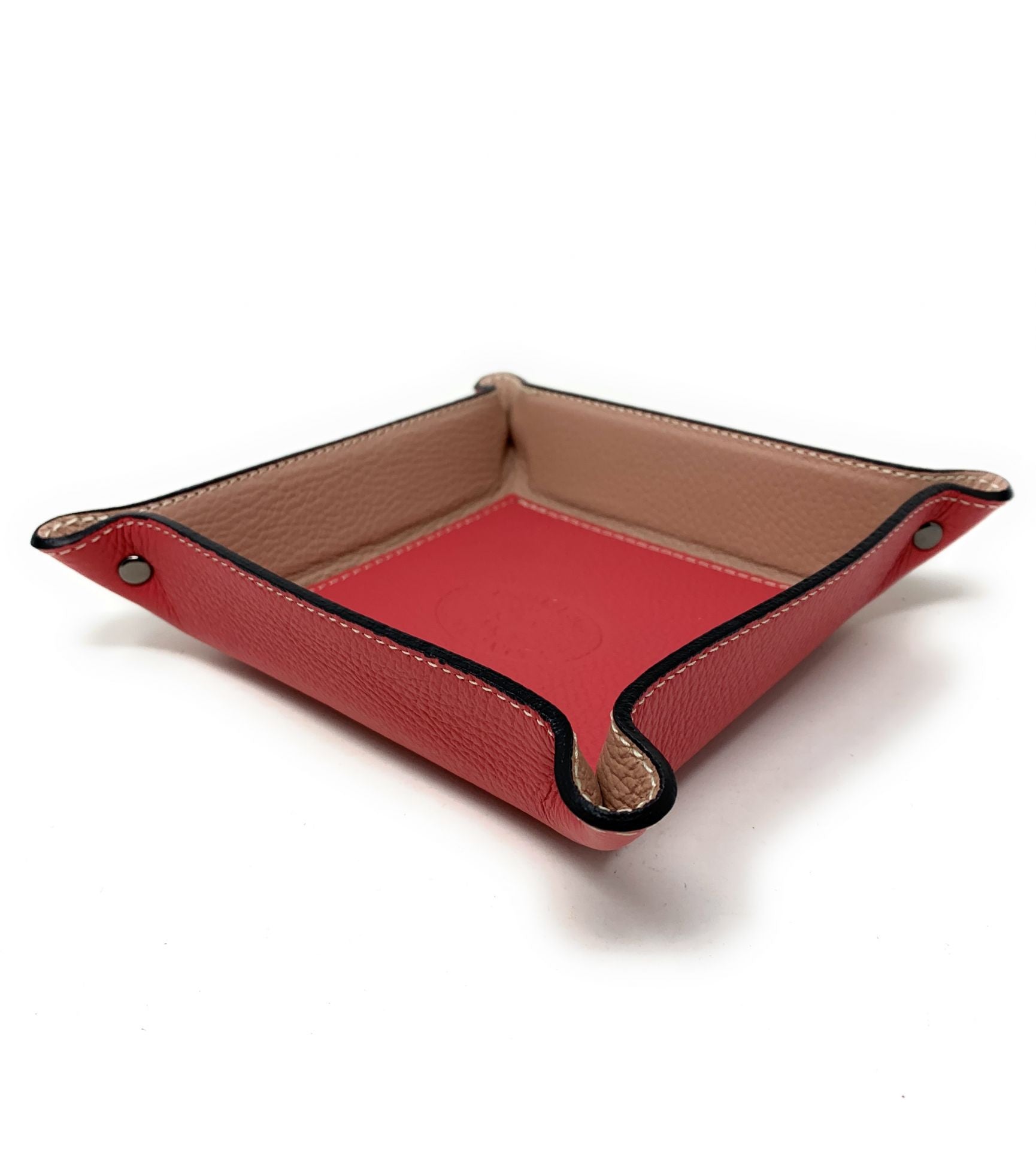 Vide poche en cuir SQUARE Rose nude