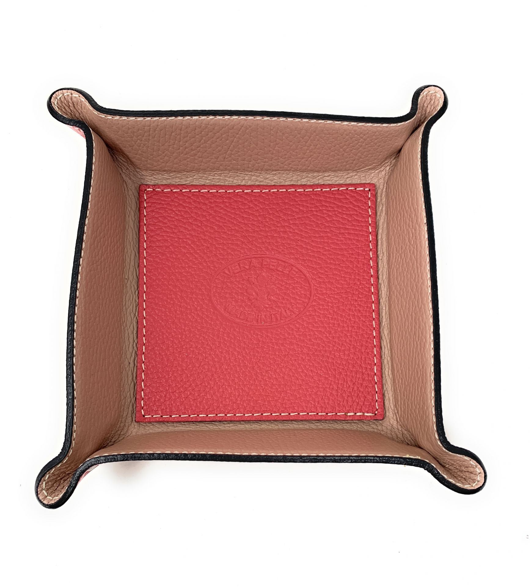 Vide poche en cuir SQUARE Rose nude