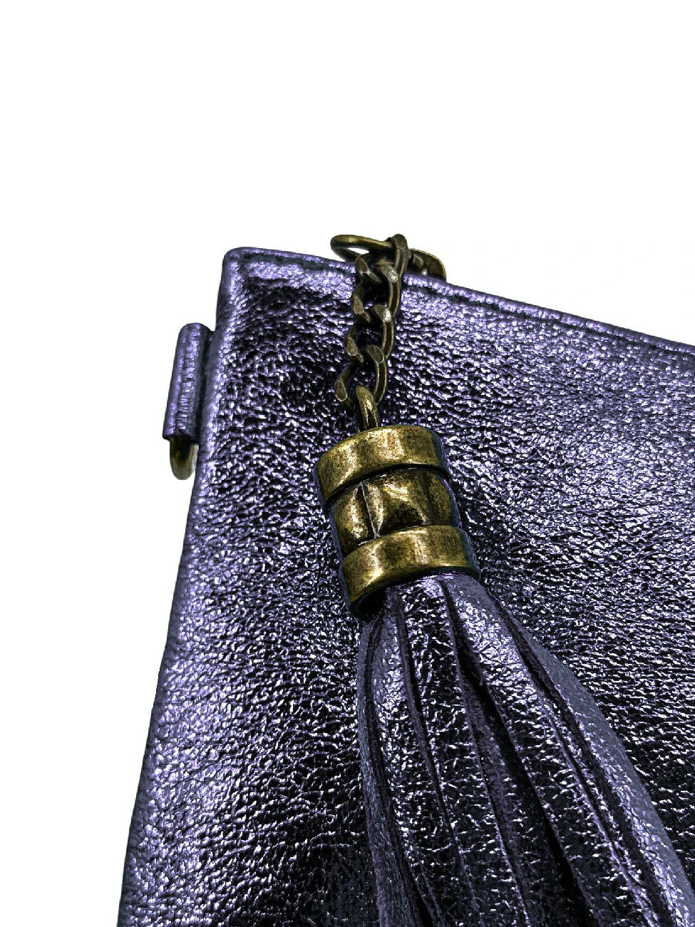MORGANE iridescent leather clutch bag Starry Night
