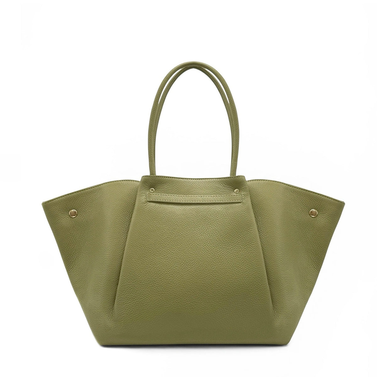 Shopper aus genarbtem Leder CAMPUS in Matcha-Latte-Grün