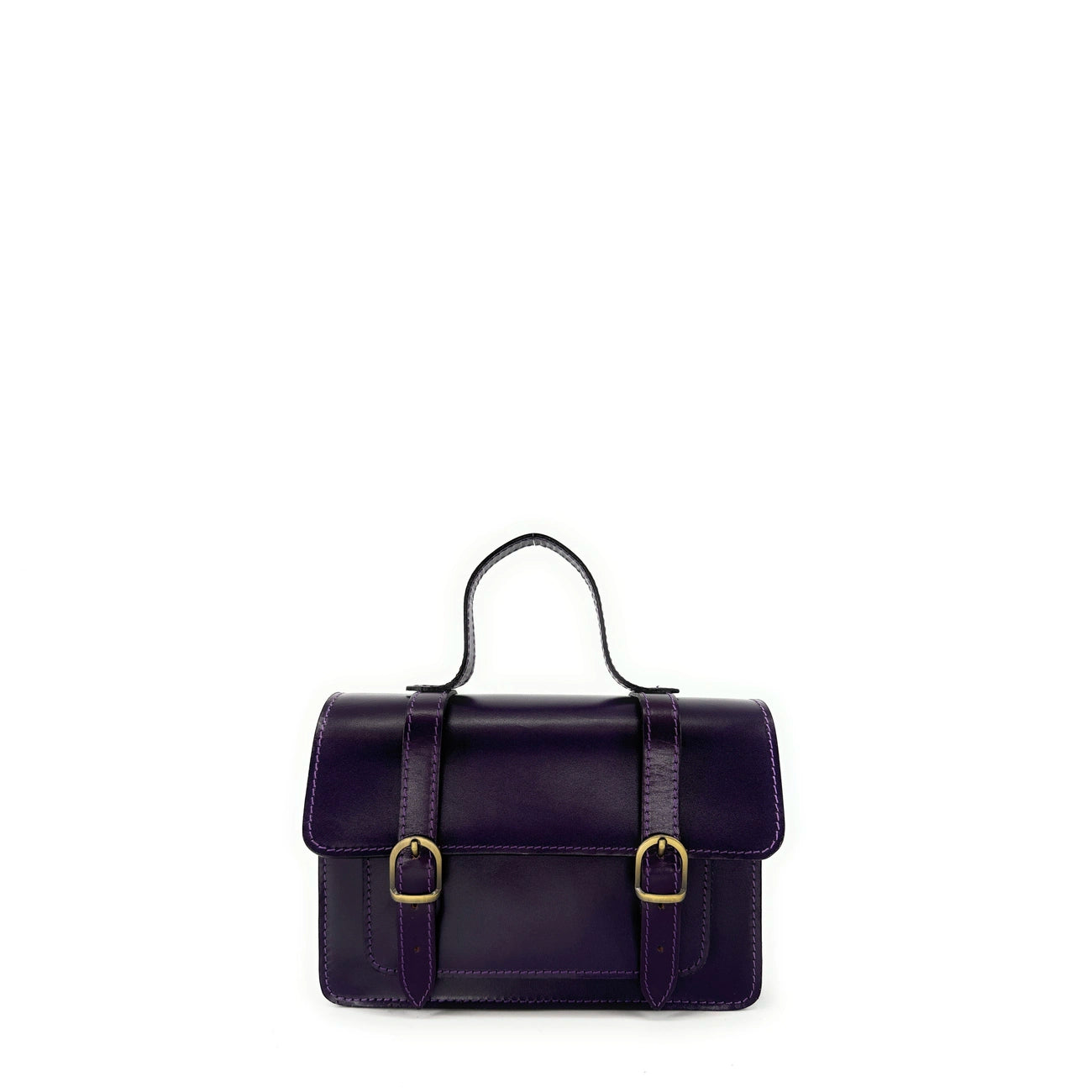 Borsa a mano in pelle liscia SAND Melanzana
