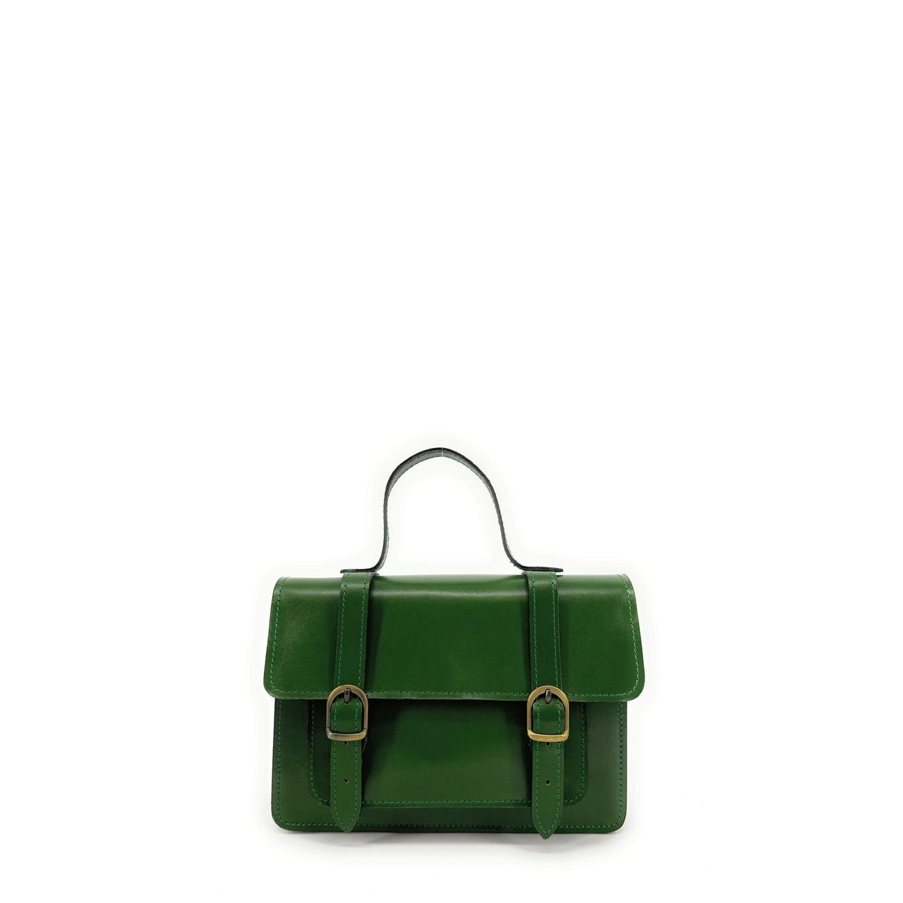 Borsa a mano in pelle liscia SAND Verde foresta