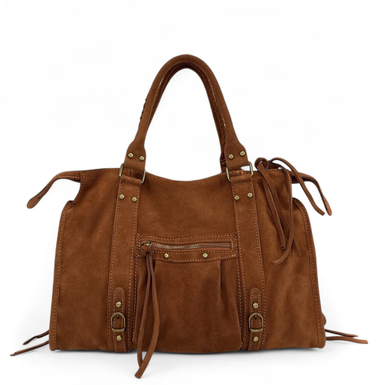 Sac à main en daim STORM SUEDE Cannelle