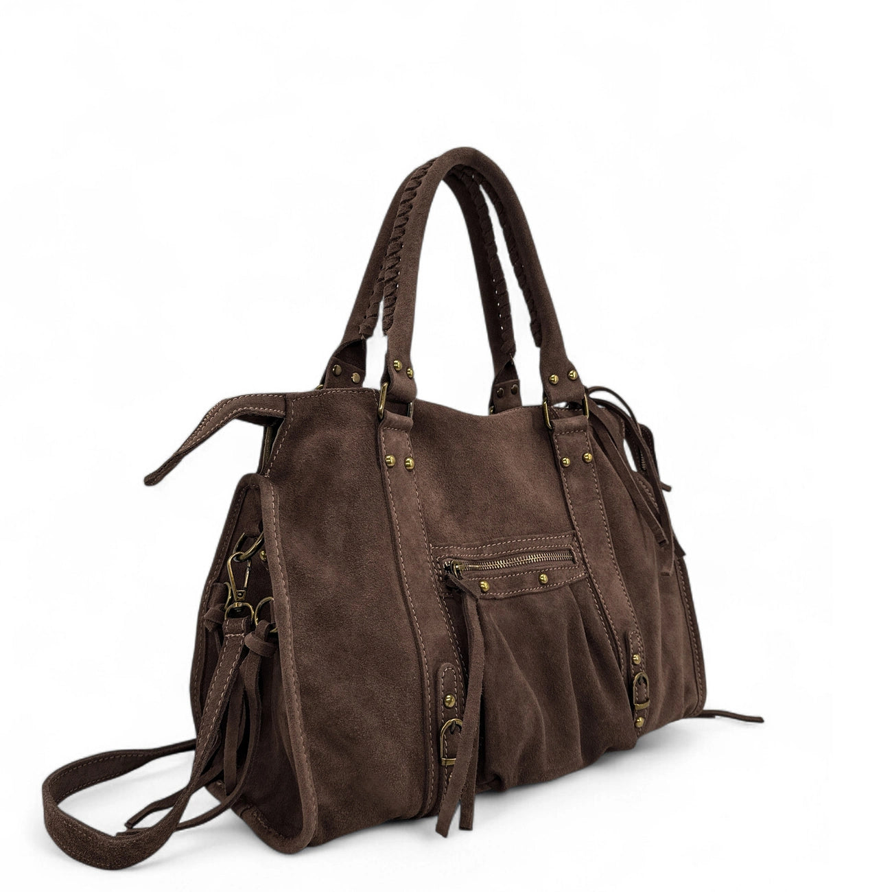 Sac à main en daim STORM SUEDE Chocolat