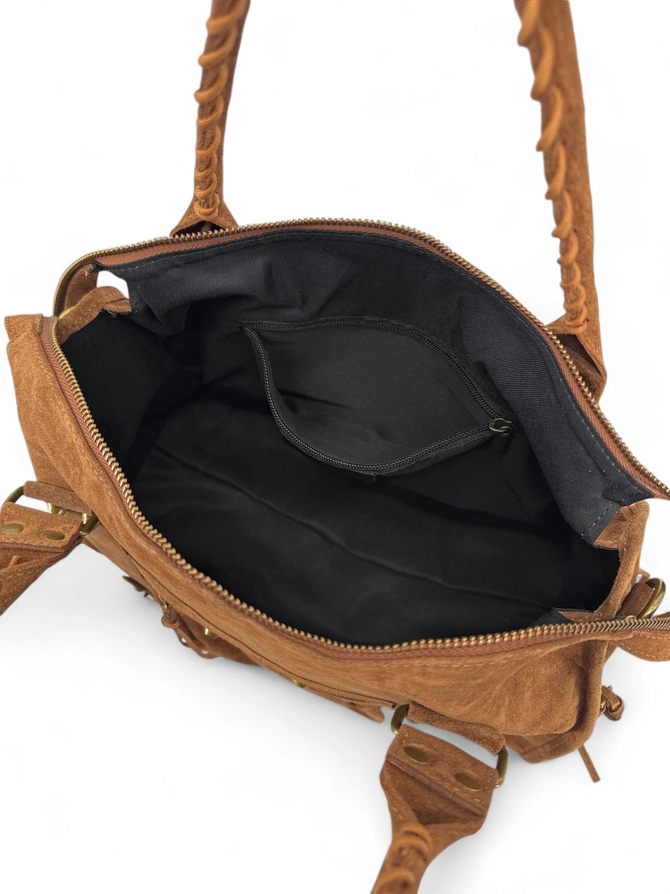 Bolso grande de ante STORM SUEDE XL camel oscuro