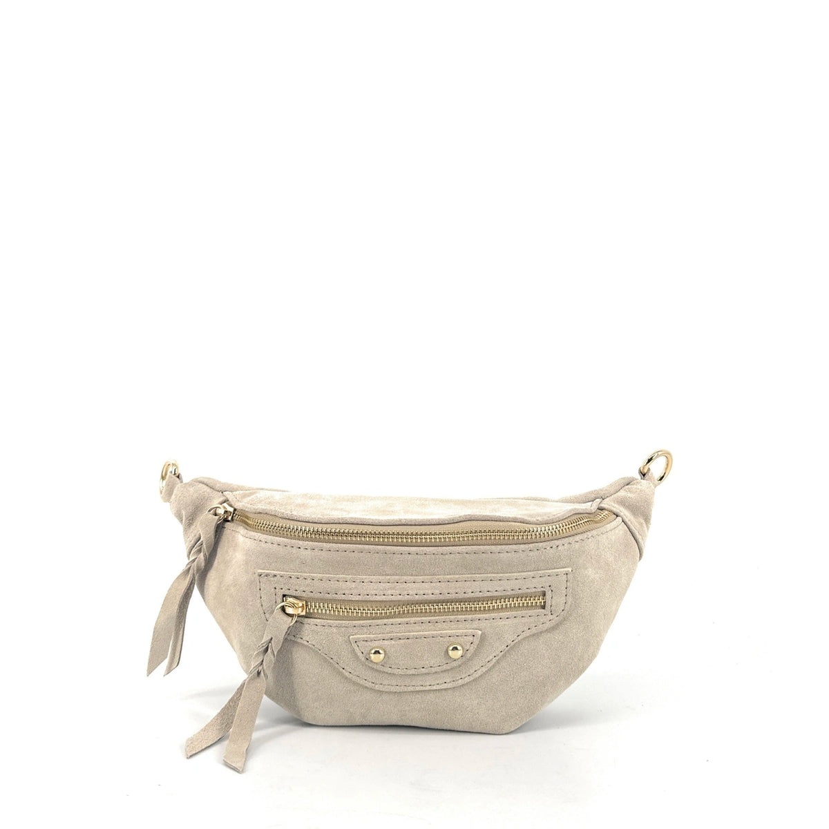 Sac banane en daim LOUKA Beige crème