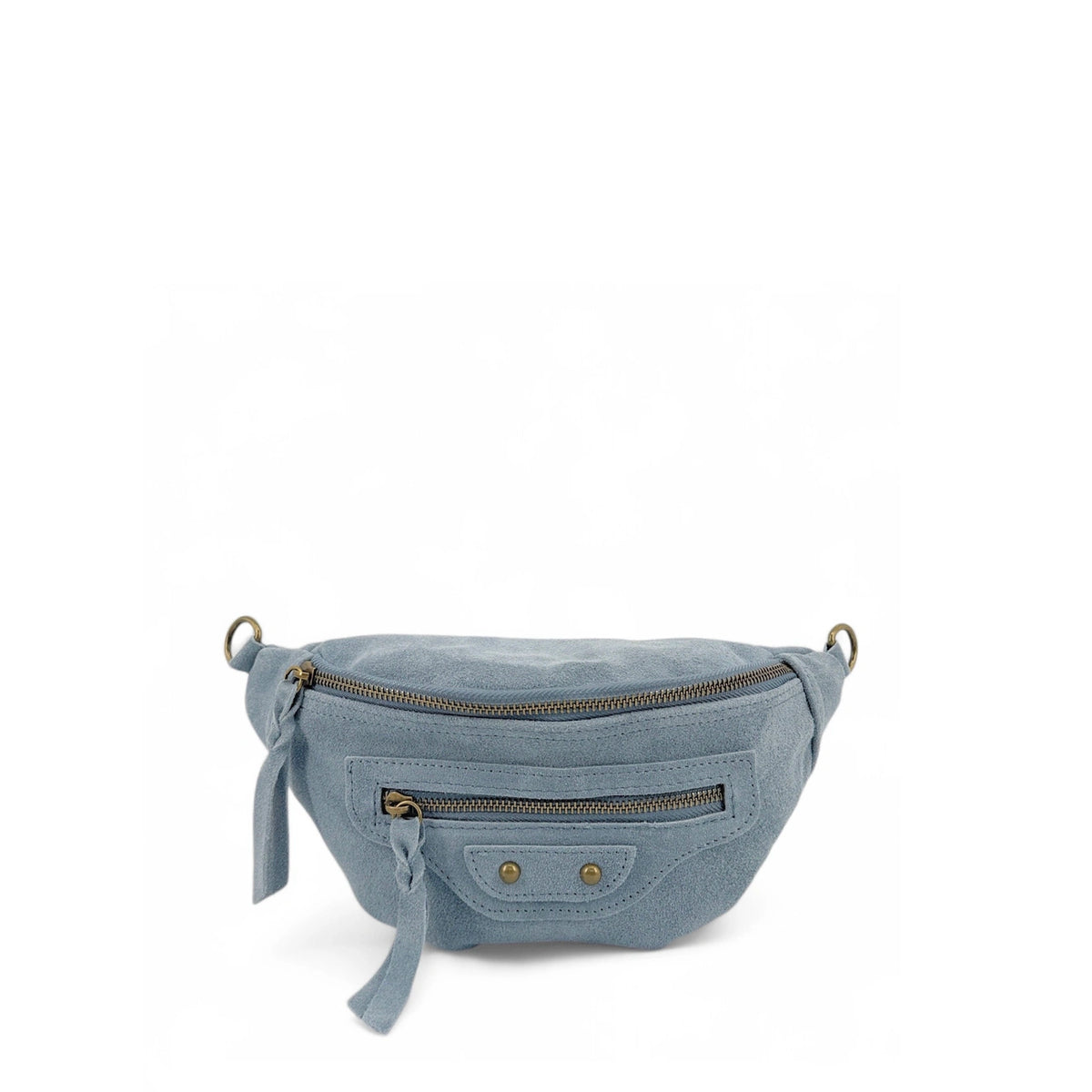 Sac banane en daim LOUKA Bleu pastel