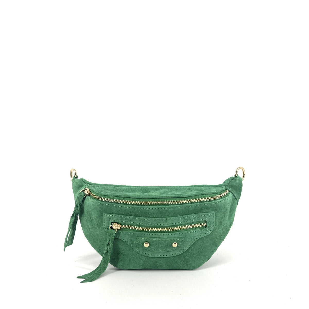 Sac banane en daim LOUKA Vert anglais