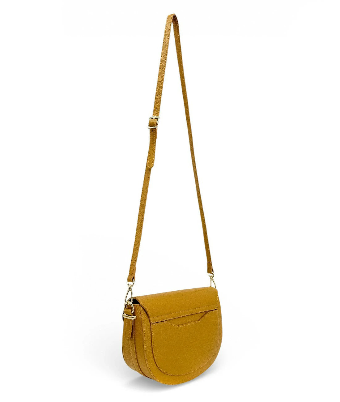Crossbody-Tasche aus genarbtem Leder MASINA Senfgelb