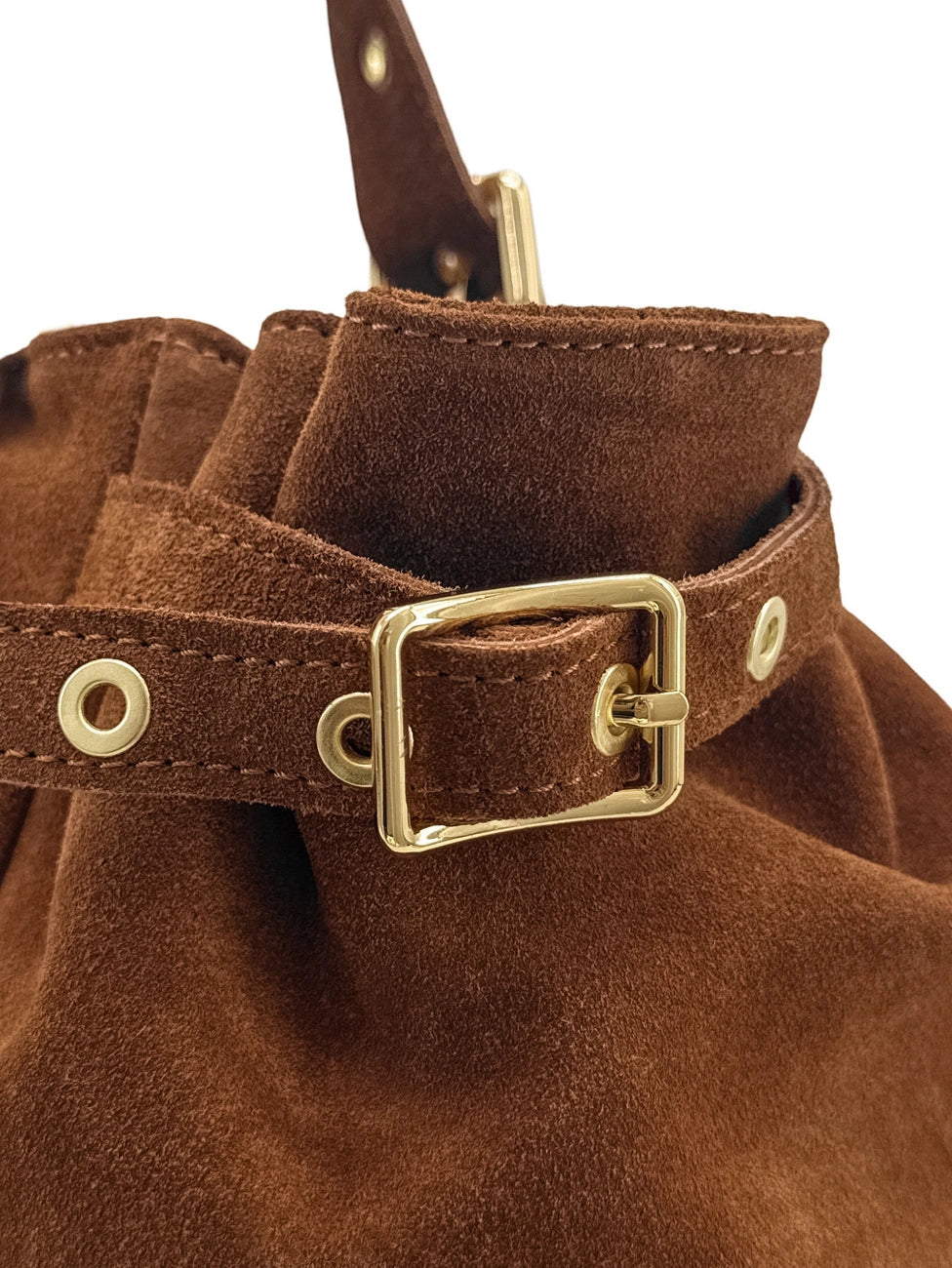 Borsa bowling in pelle scamosciata NEW PRINCESS SUEDE XL Marrone cannella