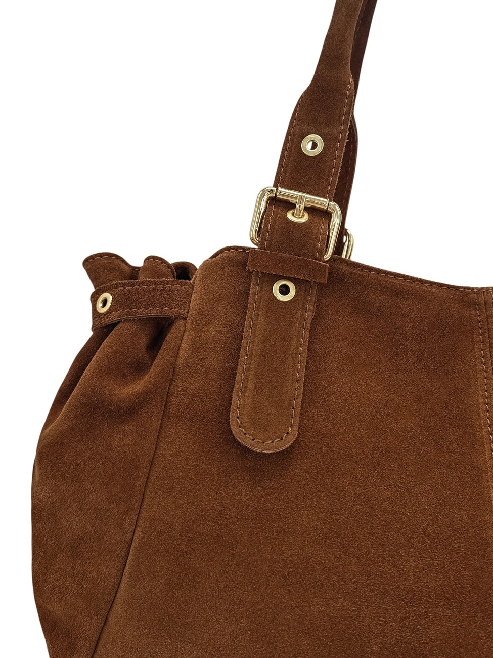 Borsa bowling in pelle scamosciata NEW PRINCESS SUEDE XL Marrone cannella