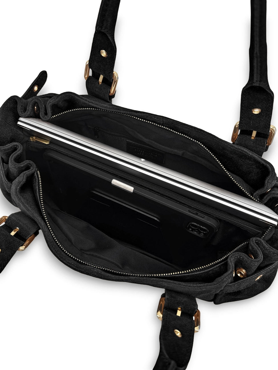 Bolso bowling de ante NEW PRINCESS SUEDE XL Negro
