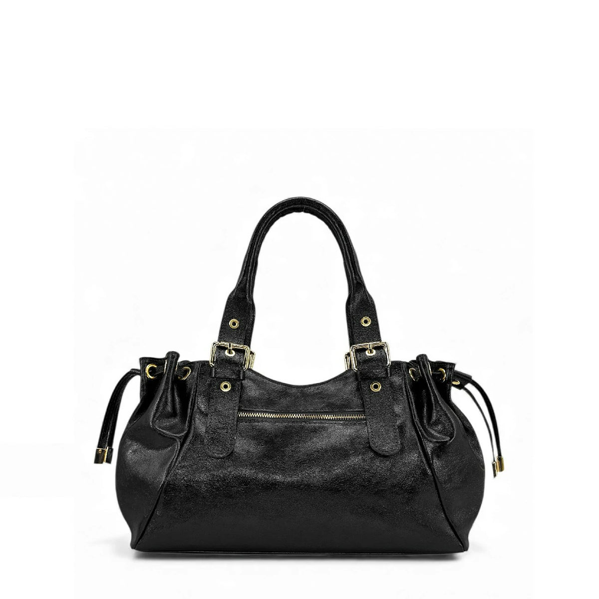 Borsa bowling in pelle metallizzata PRINCESSE GLOW Nero iridescente