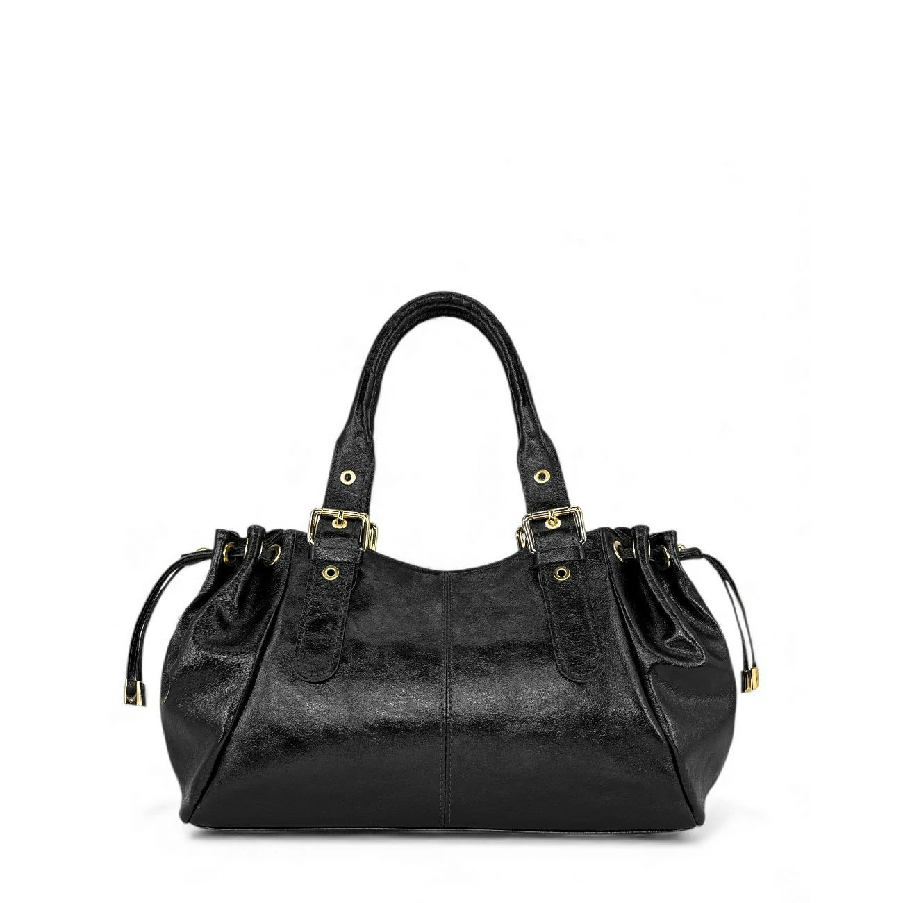 Sac bowling en cuir métallisé PRINCESSE GLOW Noir irisé