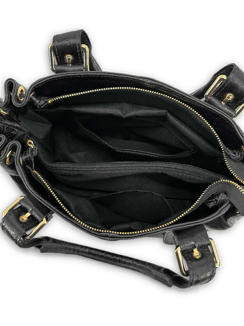 Borsa bowling in pelle metallizzata PRINCESSE GLOW Nero iridescente