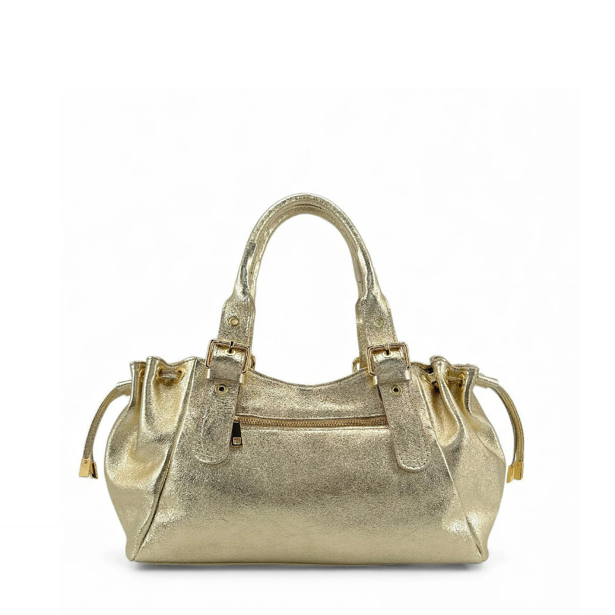 Borsa bowling in pelle metallizzata PRINCESSE GLOW Oro pallido