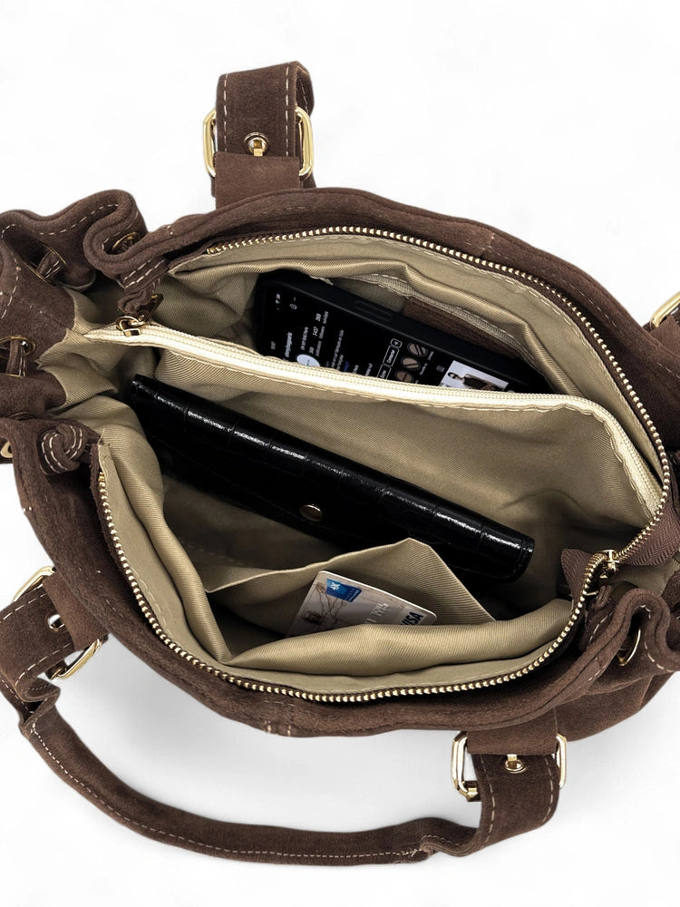 Bolso bowling de ante PRINCESSE SUEDE chocolate