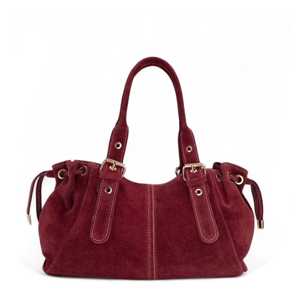 Sac bowling en daim PRINCESSE SUEDE Bordeaux