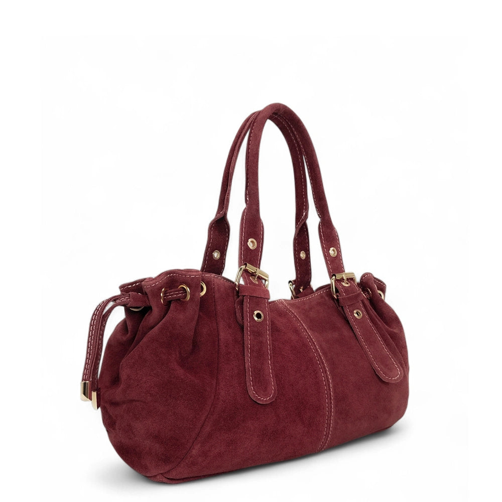 Sac bowling en daim PRINCESSE SUEDE Bordeaux