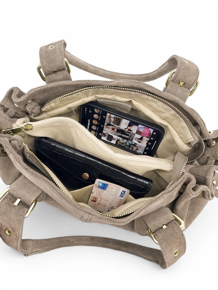 Bolso bowling de ante PRINCESSE SUEDE Topo
