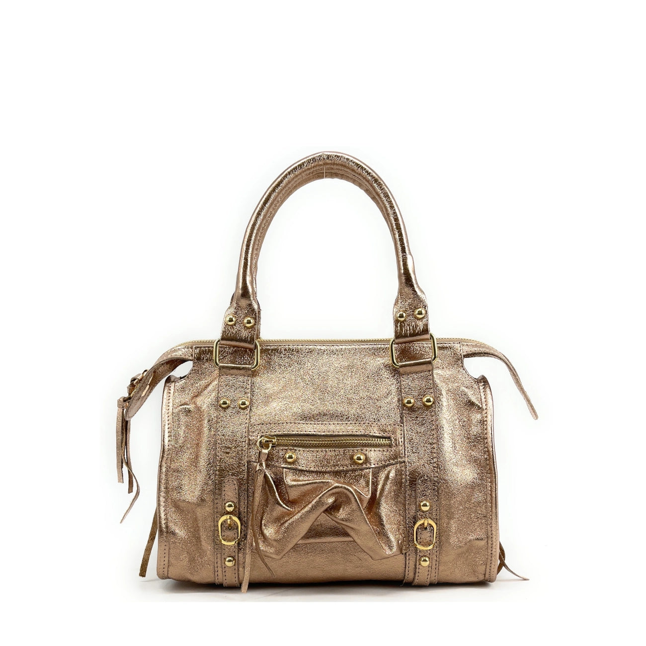 Sac à main en cuir irisé SANDSTORM GOLD Champagne