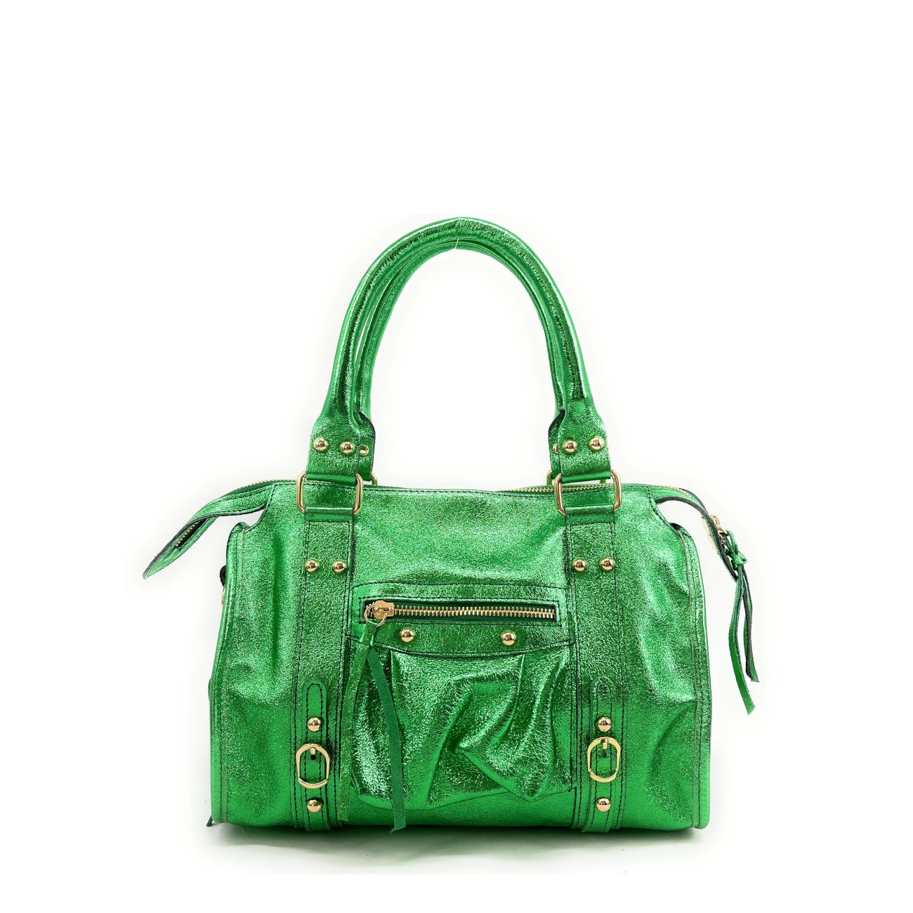 Sac à main en cuir irisé SANDSTORM GOLD Vert anglais