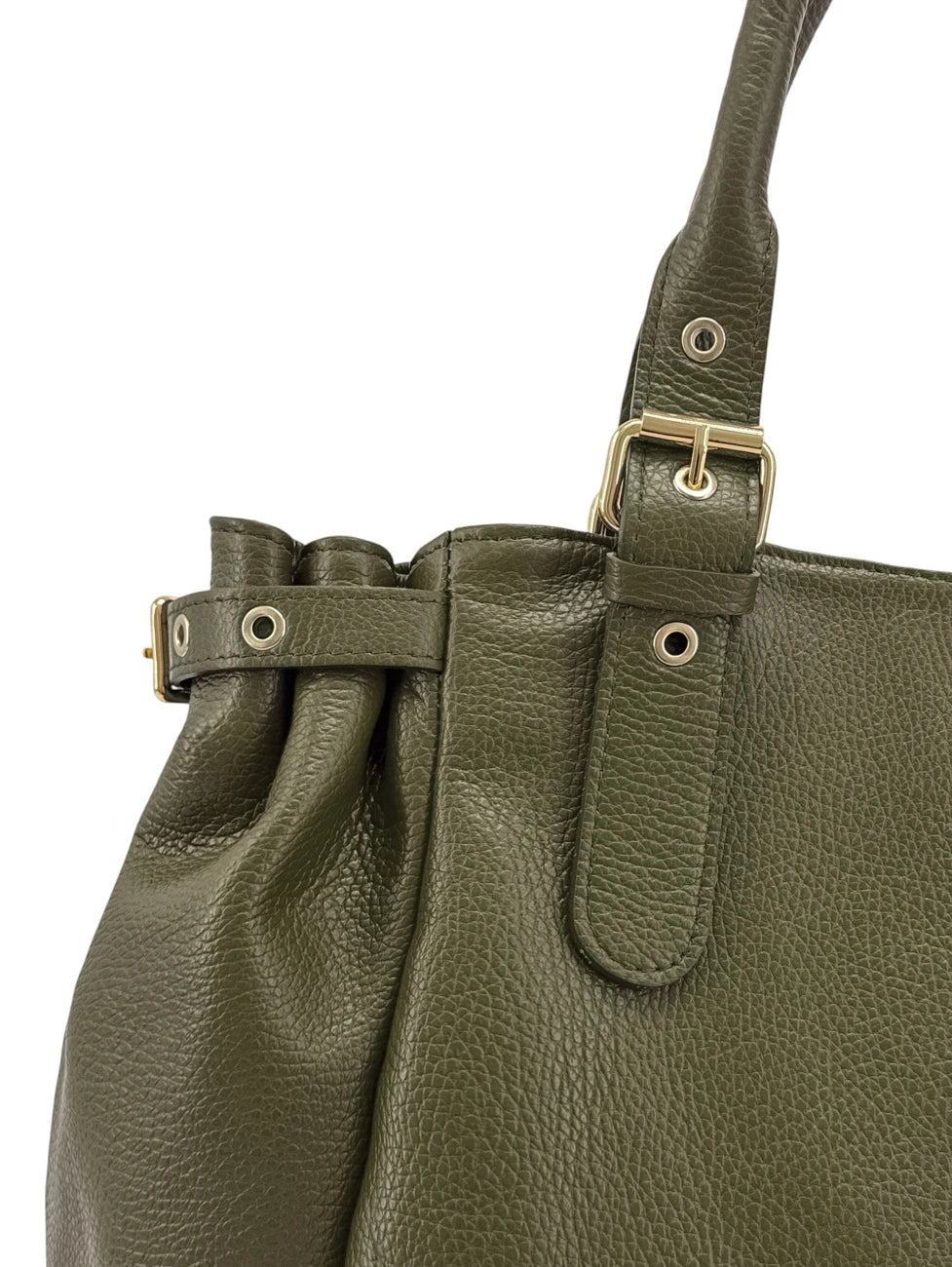 Sac bowling en cuir grainé NEW PRINCESS XL Vert kaki