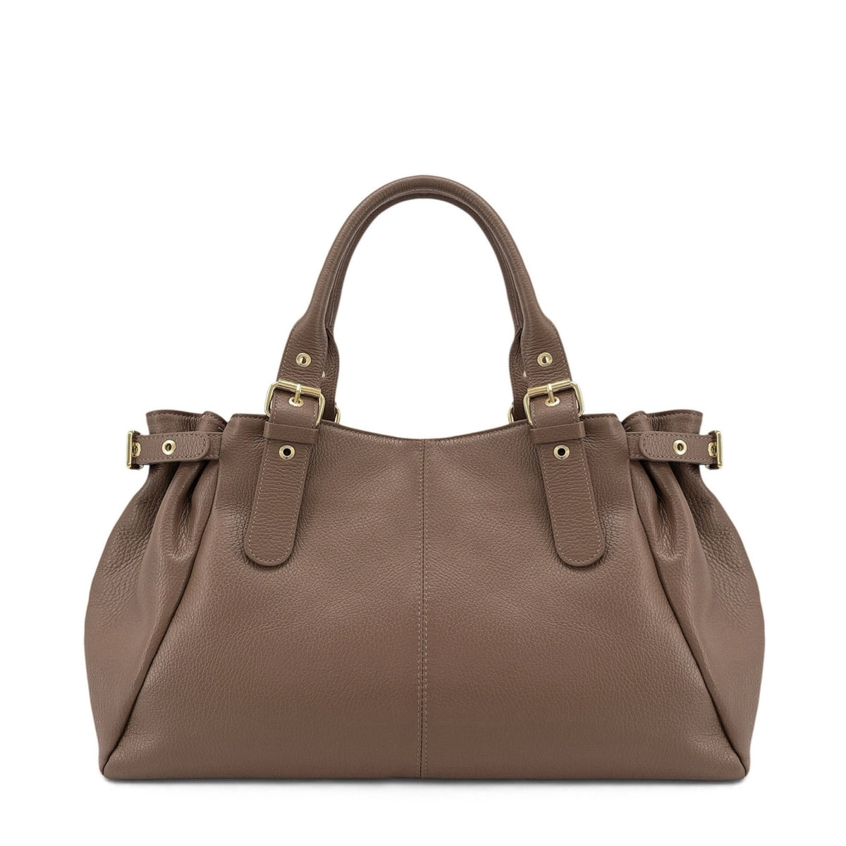 Sac bowling en cuir grainé NEW PRINCESS XL Taupe foncé