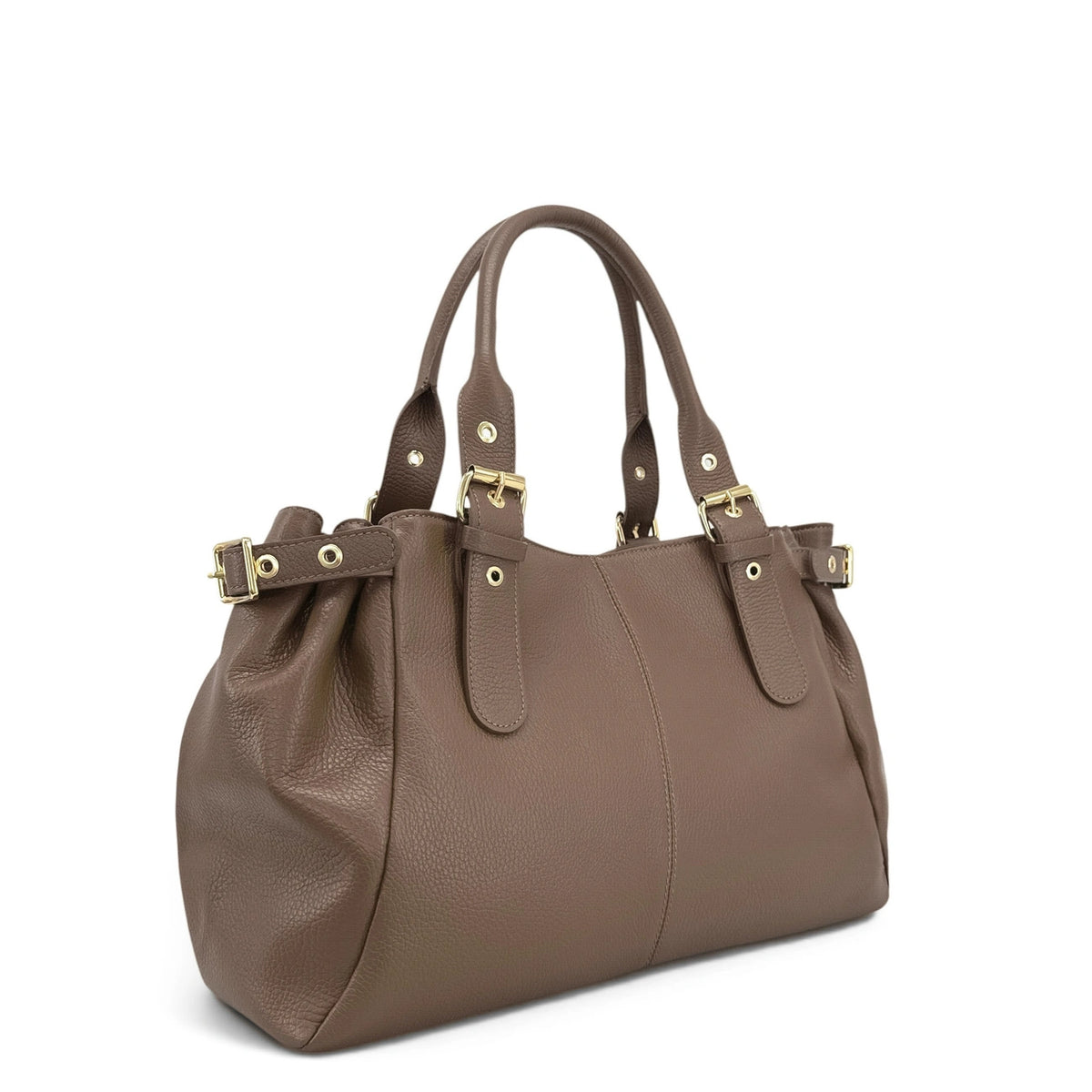 Sac bowling en cuir grainé NEW PRINCESS XL Taupe foncé